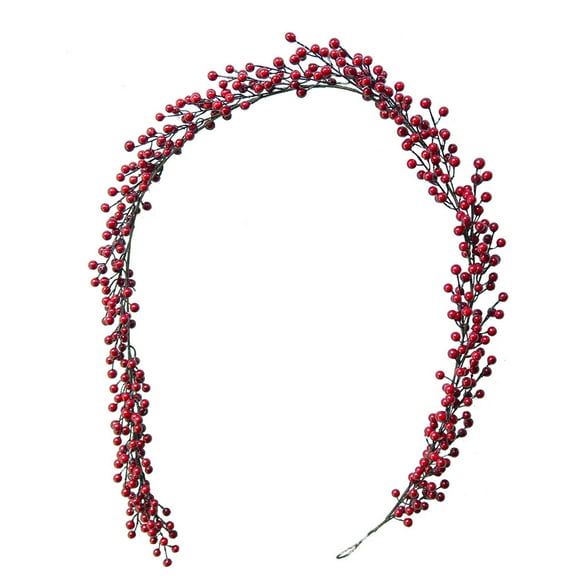 chaungfeng Red Berry Garland, 71 Inch Flexible Artificial Christmas Holly Berry Vine, Winter Berry Garland for Mantle Xmas Tree Window Door Hanging Indoor Outdoor Holiday Decoration