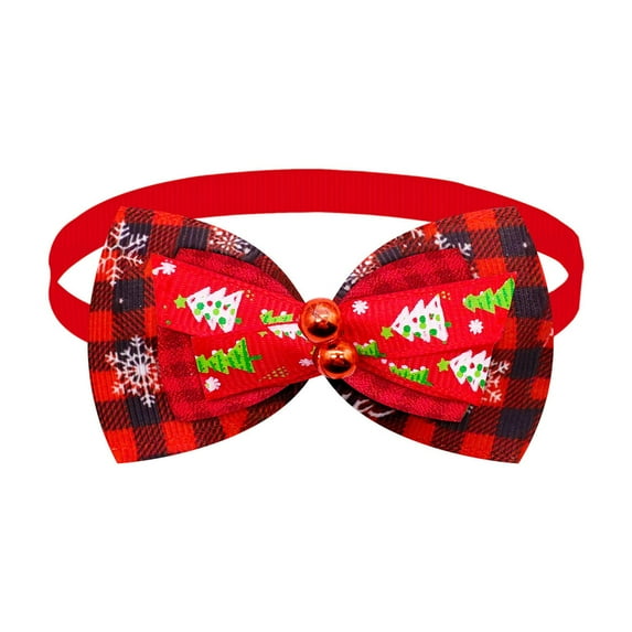 chaungfeng Red Bow Tie Pet Collar, Adjustable Christmas Accessory, for Cat Dog, Festive Events, Photo Prop, 3.15x1.57 Inches
