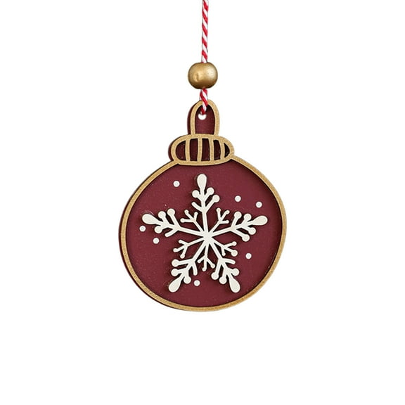 chaungfeng Red Christmas Wood Chip Ornaments, Christmas Tree Pendant Wooden Painted Decorations, for Winter Party Holiday Window Scene Layout Wreath Car Rearview Mirror Gift