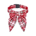 thumbnail image 1 of chaungfeng Red Grid Bow Pet Collar, Christmas Themed Dog Accessory, for Small Medium Dogs, Holiday Photos, Winter Celebration, 1 of 6