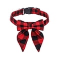 thumbnail image 1 of chaungfeng Red Grid Bow Pet Collar, Christmas Themed Dog Accessory, for Small Medium Dogs, Holiday Photos, Winter Celebration, 1 of 6