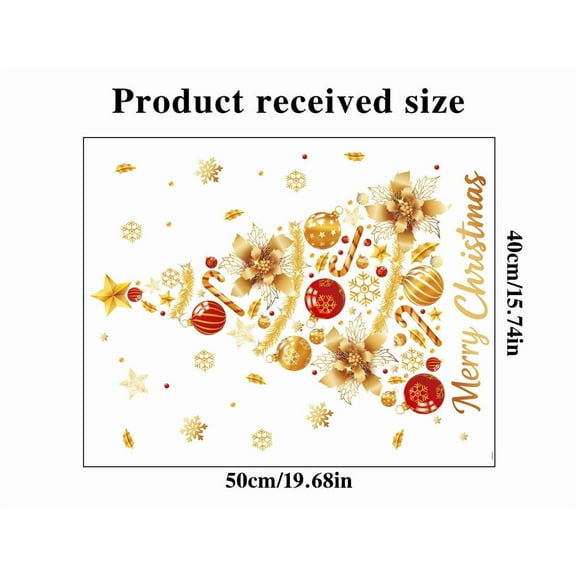 chaungfeng Removable Christmas Sticker, Static Cling Window Decal, Colorful Christmas Tree Design, for Home, Office, Shop