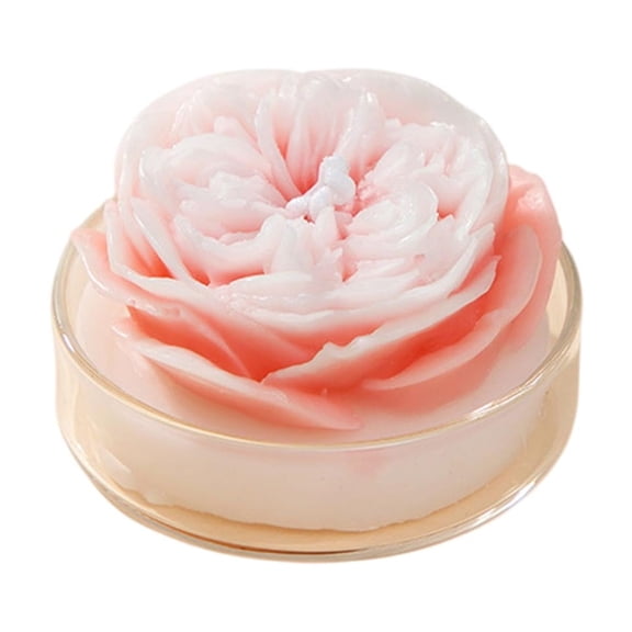 chaungfeng Rose Candles Gifts for Women, Soy Wax Aromatherapy Candle, Room Decor Cute Flower Shaped Scented Candles, Valentine's Day Decoration (Pink, 2.5 Inch)