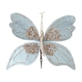 thumbnail image 1 of chaungfeng Simulation Butterflies Decoration, Glitter Flannel Christmas Butterflies Flowers Fake Sequin Clip for Home Outdoors Garden Porch Window Vase Wedding Decor, 10.6"x7.9" (Blue), 1 of 6