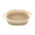 thumbnail image 1 of chaungfeng Small Basket, 11"x 6.7" x 3.35" Cute Small Woven Basket, Rope Room Shelf Storage Basket, Cat Dog Toys Basket Chest Box, Decorative Empty Gift Basket with Handles(A), 1 of 6
