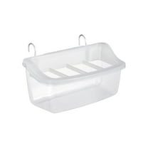 chaungfeng Small Bird Feeder Bowls, Plastic Spillproof Feeder Feeder Sink Box, Food & Water Dispenser Bowl for Cage Cockatiel Conure Parakeet Lovebird (Transparent)