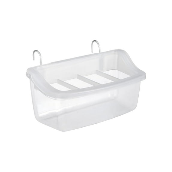 chaungfeng Small Bird Feeder Bowls, Plastic Spillproof Feeder Feeder Sink Box, Food & Water Dispenser Bowl for Cage Cockatiel Conure Parakeet Lovebird (Transparent)