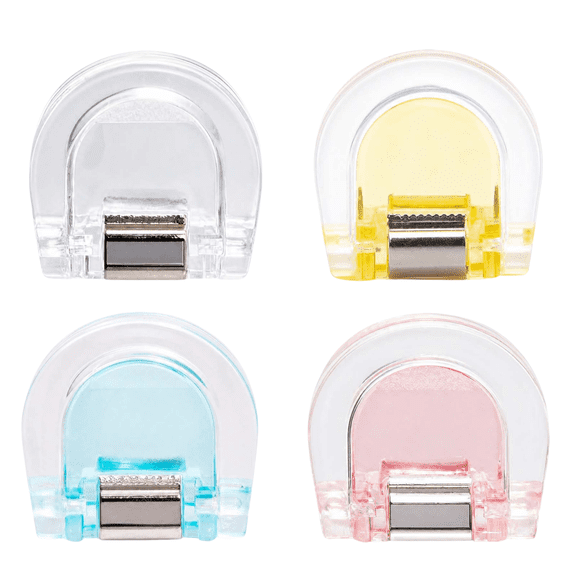 chaungfeng Small Clear Magnetic Clips, U Shaped Multi-Purpose Paper and Bag Clips Strong Grip Clips for Photos Papers Crafts Home Office, Translucent, 4-Pack