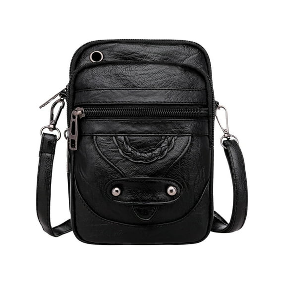 chaungfeng Small Crossbody Bags for Women, Lightweight Vegan Leather Large Screen Cell Phone Purse, Cute Purses with Headphone Jack, Multi-compartment Coin Purse (5.1x1.6x7.5in)