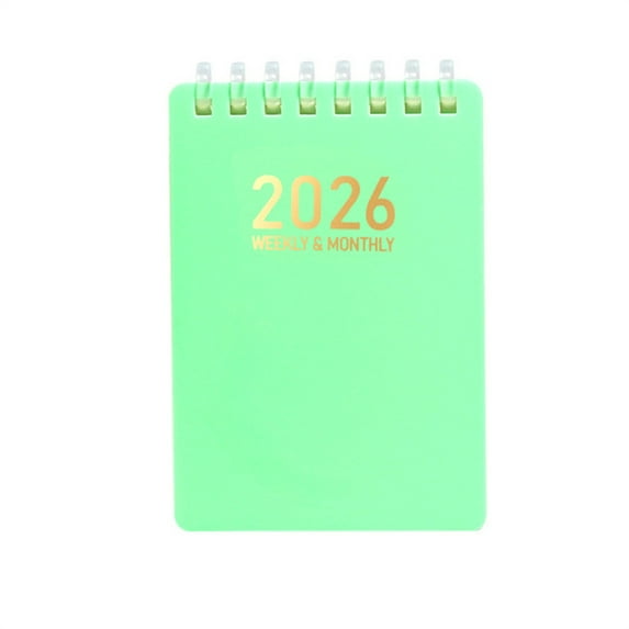 chaungfeng Small Pocket Notebook 2026 Daily Planner, A7 Pocket Size Spiral Notebook 2026 Small Notepad for Work, Journaling, Writing, Green