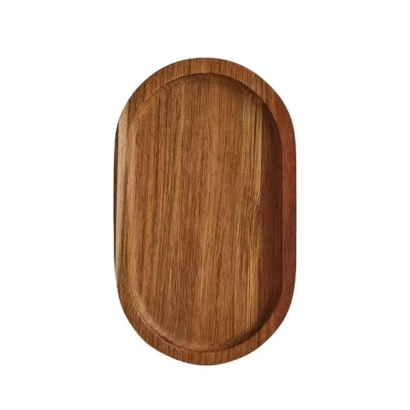 chaungfeng Solid Wood Serving Platters and Trays of Natural Wood with Edge, Rectangular Avoid Sliding and Spilling Food for Bread, Fruit, Cheese Presentation (4.7"x7.9")