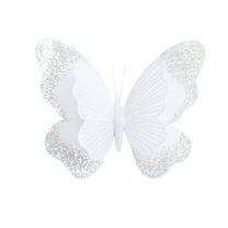 chaungfeng Sparkling Butterfly Clips, Christmas Floral Accessories, for Wedding Decor, Festival Scene, Tree Embellishment, 7.1"x6.7"