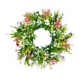 thumbnail image 1 of chaungfeng Spring Wreaths for Front Door, Artificial Boxwood Wreaths with Colorful Wildflowers Faux Greenery Leaves Wreath for Wall Window Porch Farmhouse Wedding Decor (Green, 17Inch), 1 of 7