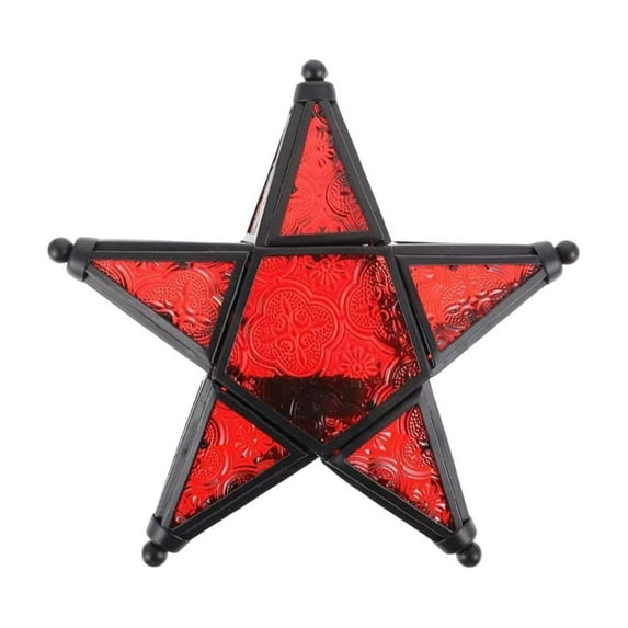 chaungfeng Star Hanging Decor, Decorative Lantern Candle Holder, Decorations for Home Outdoor Wedding Centerpieces Party Farmhouse - Red
