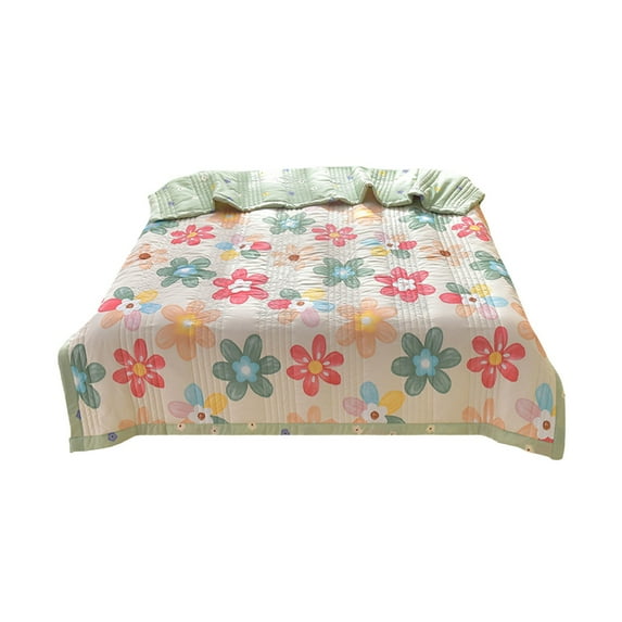 chaungfeng Summer Washed Conditioned Quilt, Summer Cool Quilt, Soft and Delicate, Skin-Friendly and Light, Print Floral Pattern, Suitable for All Seasons, can be Used as a Gift (39.4x59.1 Inch)