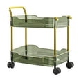 thumbnail image 1 of chaungfeng Two Tier Transparent Rolling Cart with Wheels, A Practical Cart with Handles and Locking Swivel Casters for Storage In The Kitchen Office and Bedroom (C), 1 of 6