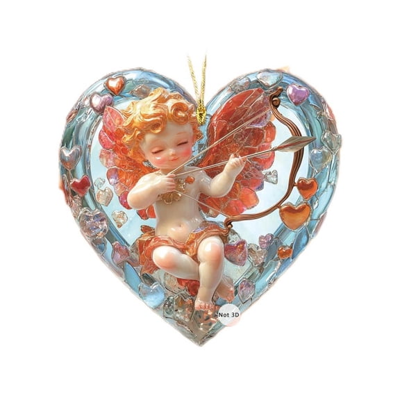 chaungfeng Valentine Angel Ornament, 2D Decorative Angel Ornaments - Christmas Angel Decoration, Elegant Angels Decoration, Cute Creative Pendant for Tree, Bag, Car, Gift, Holiday