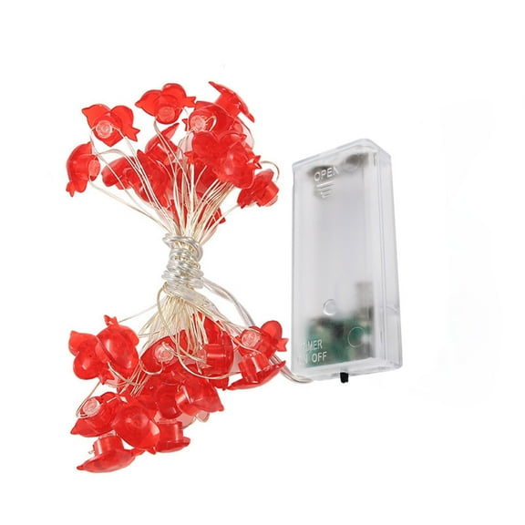 chaungfeng Valentine's Day Red Love Heart Shaped Fairy String Lights, Battery Operated, 79 Inch String Lights for Wedding Bedroom Valentines Day Party Decor