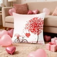 thumbnail image 1 of chaungfeng Valentine's Day Romantic Heart Tree and Bike Throw Pillow Cases Cushion Covers, Printed Pillow Case 18x18 Inch for Living Room Sofa Couch Car Bed Decor, 1 of 6