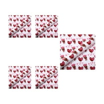chaungfeng Valentine's Day Wrapping Paper for Men Women - With Gift Tags Hearts and Flower Wedding Anniversary Heart Designs - 20 x 27 inches, 5 folded sheets