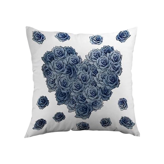 chaungfeng Valentines Day Throw Pillow Covers 18 x 18 Inch, Love Heart Tree Spring Farmhouse Blue Cushion Case for Home Living Room Bedroom Sofa Couch Decoration (#10)