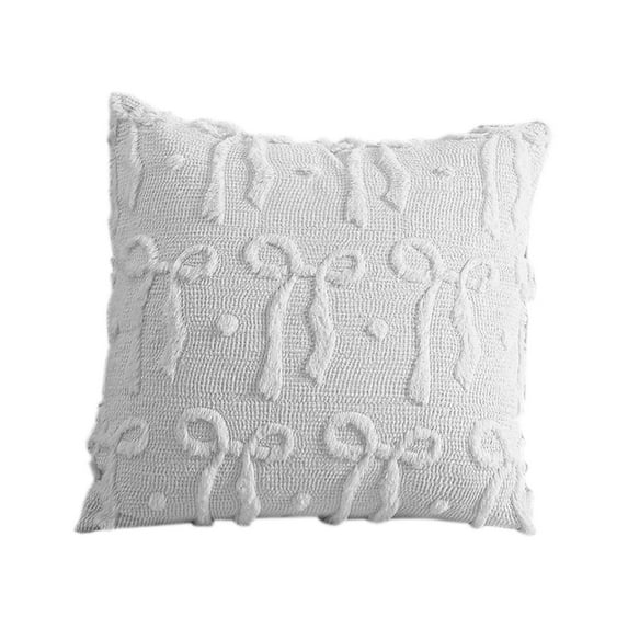 chaungfeng Valentines Pillow Cover, Bow Soft Plush Jacquard Design, Vintage Romantic Gift Throw Pillow Cover 18x18 Inch for Bedroom Living Room Sofa Couch Car Bed Decor