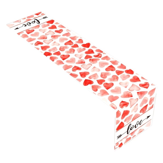chaungfeng Valentines's Day Table Runner 12"x71", Modern Farmhouse Table Center Decor for Anniversary Kitchen Dining Patio Wedding Holiday, Linen Indoor and Outdoor Party Supplies(M)