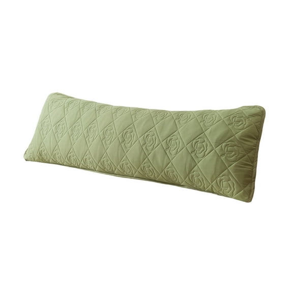 chaungfeng Velvet Body Pillowcase, Double Pillowcase Quilted Pillowcase, 1 Pack Ultra Soft Breathable Pillow Sham Cover, 18" X 47" Long Cozy Warm Fuzzy Flannel Body Pillow Case (Green)