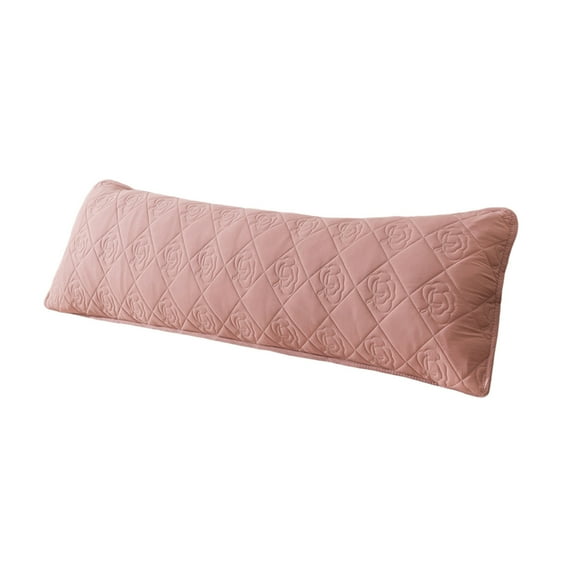 chaungfeng Velvet Body Pillowcase, Double Pillowcase Quilted Pillowcase, 1 Pack Ultra Soft Breathable Pillow Sham Cover, 18" X 47" Long Cozy Warm Fuzzy Flannel Body Pillow Case (Pink)