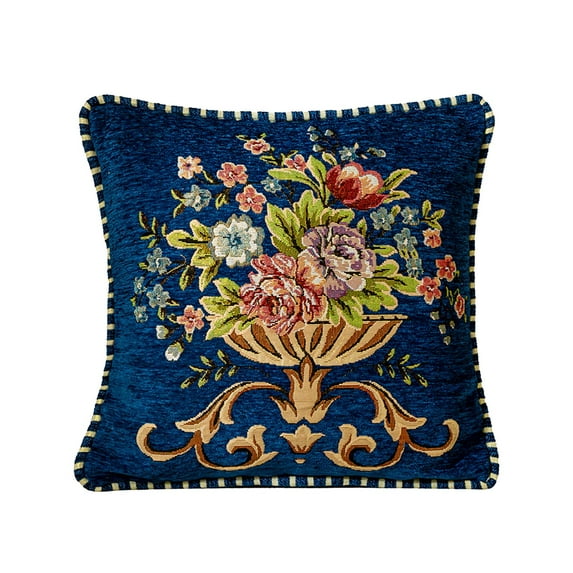 chaungfeng Vintage Embroidered Throw Pillows Covers 18.9x18.9in，Vintage Decorations Floral Embroidered Cushion Cover for Sofa Couch Bed Chairs Car