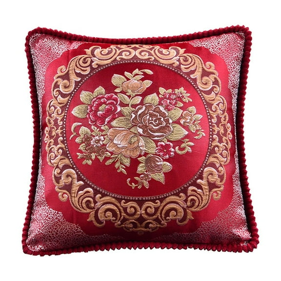 chaungfeng Vintage Euro Classic EmbossFlower Pillows Covers 18.9"x18.9",Embroidered Sofa Upholstery Cushion Cover, Car Office Bedrooms Home Backrests Pillowcases