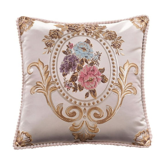 chaungfeng Vintage Euro Emboss Flower Pillows Covers 18.9"x18.9",Sofa Upholstery Cushion Cover, Car Office Bedrooms Home Backrests Pillowcases