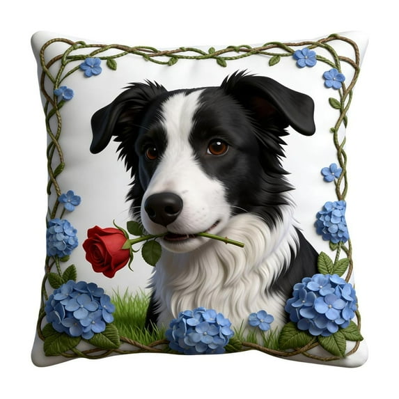 chaungfeng Vintage Forest Animals Pillow Cover, Dog Decor Throw Pillow Covers Wildlife Pillowcase Cushion Case Pillow Decorative for Couch Sofa Home Office Outdoors 18x18 Inch