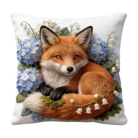 chaungfeng Vintage Forest Animals Pillow Cover, Fox Decor Throw Pillow Covers Wildlife Pillowcase Cushion Case Pillow Decorative for Couch Sofa Home Office Outdoors 18x18 Inch