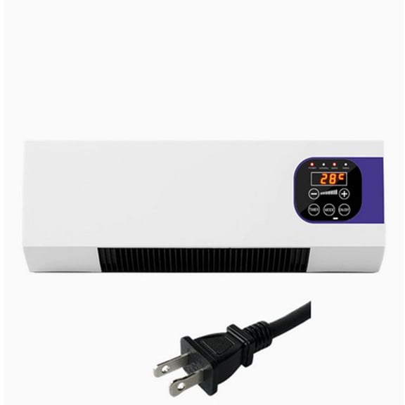 chaungfeng Wall Air Conditioner Fan with Timer Control,Heater Cooler for Bedroom (White-two plugs)