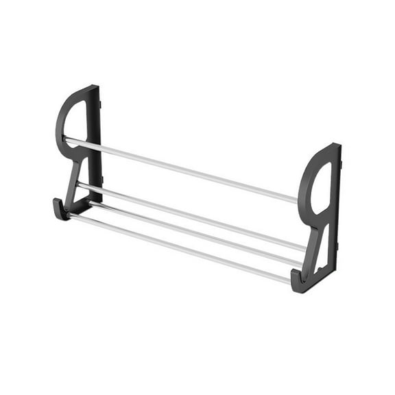 chaungfeng Wall Mounted Shoes Rack, Bathroom Hanging Shoe Organizer, Door Hanging Shoe Rack, Wall Shoe Holder for Camper RV Shoe Storage with Hooks No Drilling (21.6"x4.7"x8.7")