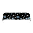 thumbnail image 1 of chaungfeng Winter White Blue Snowflake Tablecloth, Xmas Themed, Rectangular Table Cover for Dining Room Kitchen Decor, for Birthday Celebration, Holiday Gathering 86.6"x51.1", Black, 1 of 6