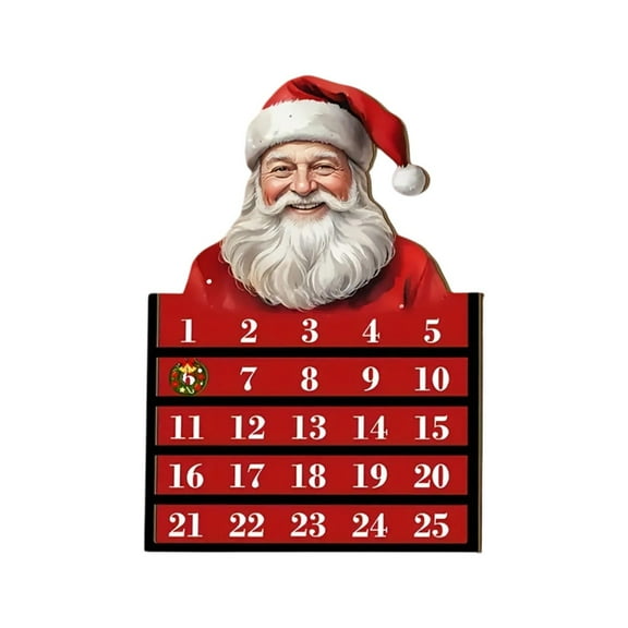 chaungfeng Wooden Christmas Countdown Calendar, Santa Claus Advent Calendar with Sliding Date Bar, "Days Until Christmas" Display, Home Decor for Fireplace Room, Desktop Ornament