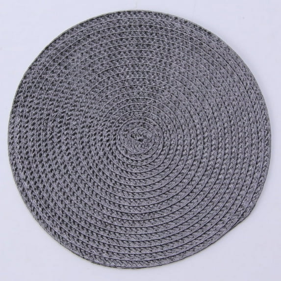chaungfeng Woven Table Placemats, Round Placemats Oil-Proof Pad Heat Insulation Place Mats for Table Mat, Washable Farmhouse Coffee Dining Kitchen Wipeable Table Runner,14.96in