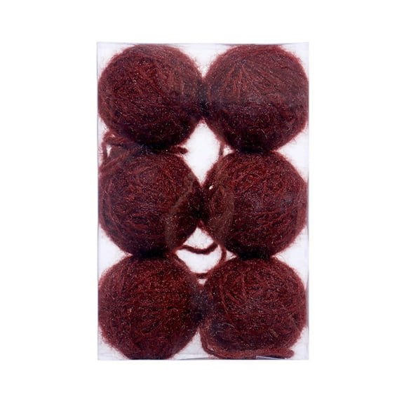 chaungfeng Yarn Christmas Balls, 6-Pack Plastic Christmas Tree Ornaments, for Festive Decor, Gift Giving, Party Display