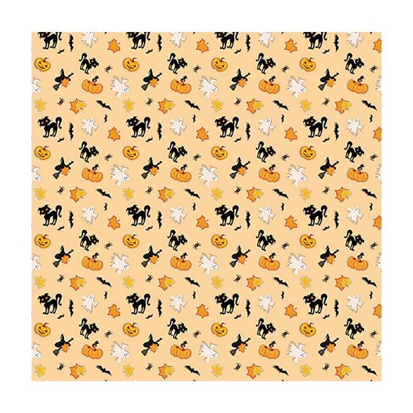 chaungfeng Yellow Polyester Matte Tablecloth Square Overlay, with Spider Ghost Cat Bat, HalloweensTable Runner Topper Covers Fireplace Party Decor for Halloweens Party Decoration Indoor,59"x59"