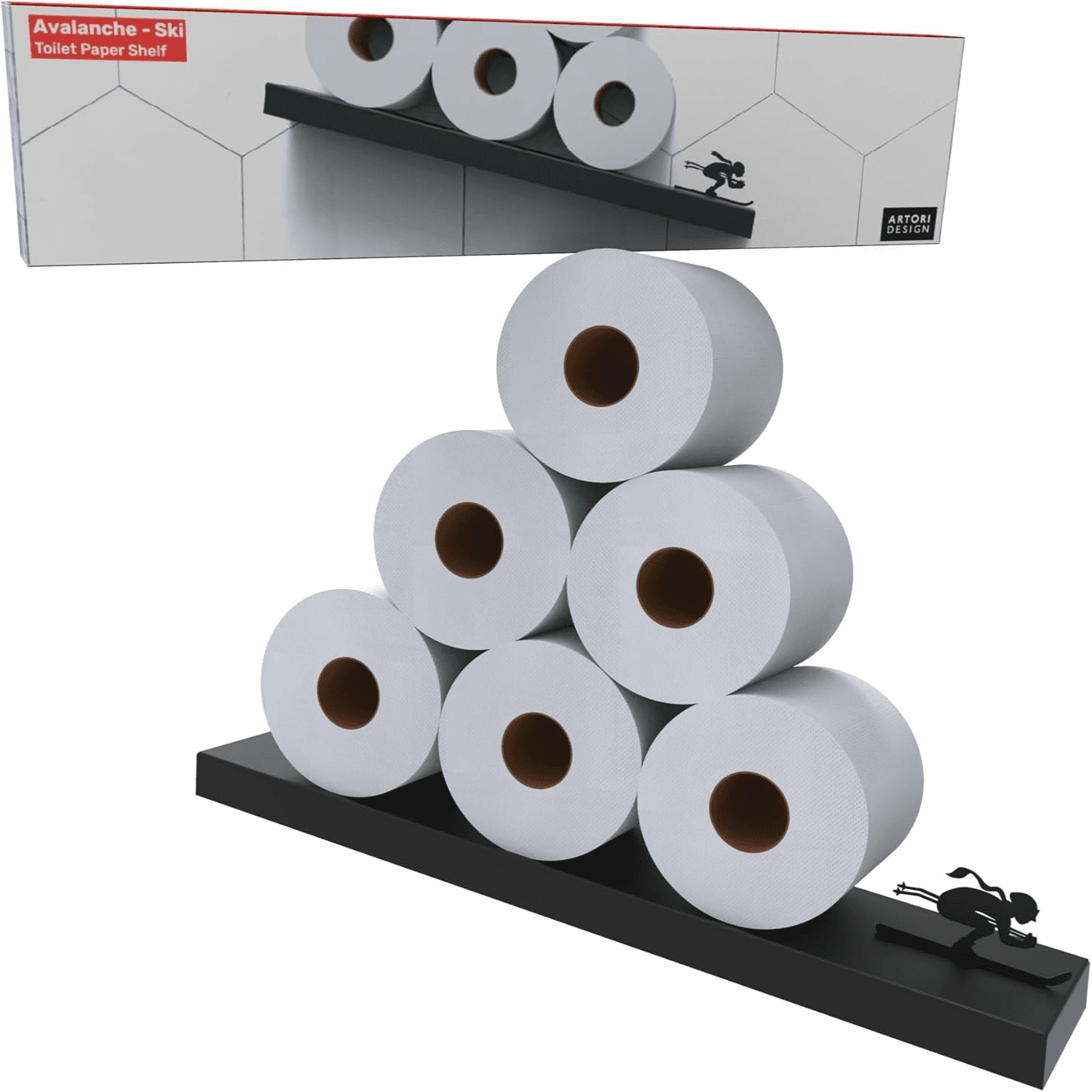 chdqwer Artori Floating Toilet Paper Shelf Storage - Bathroom Wall ...