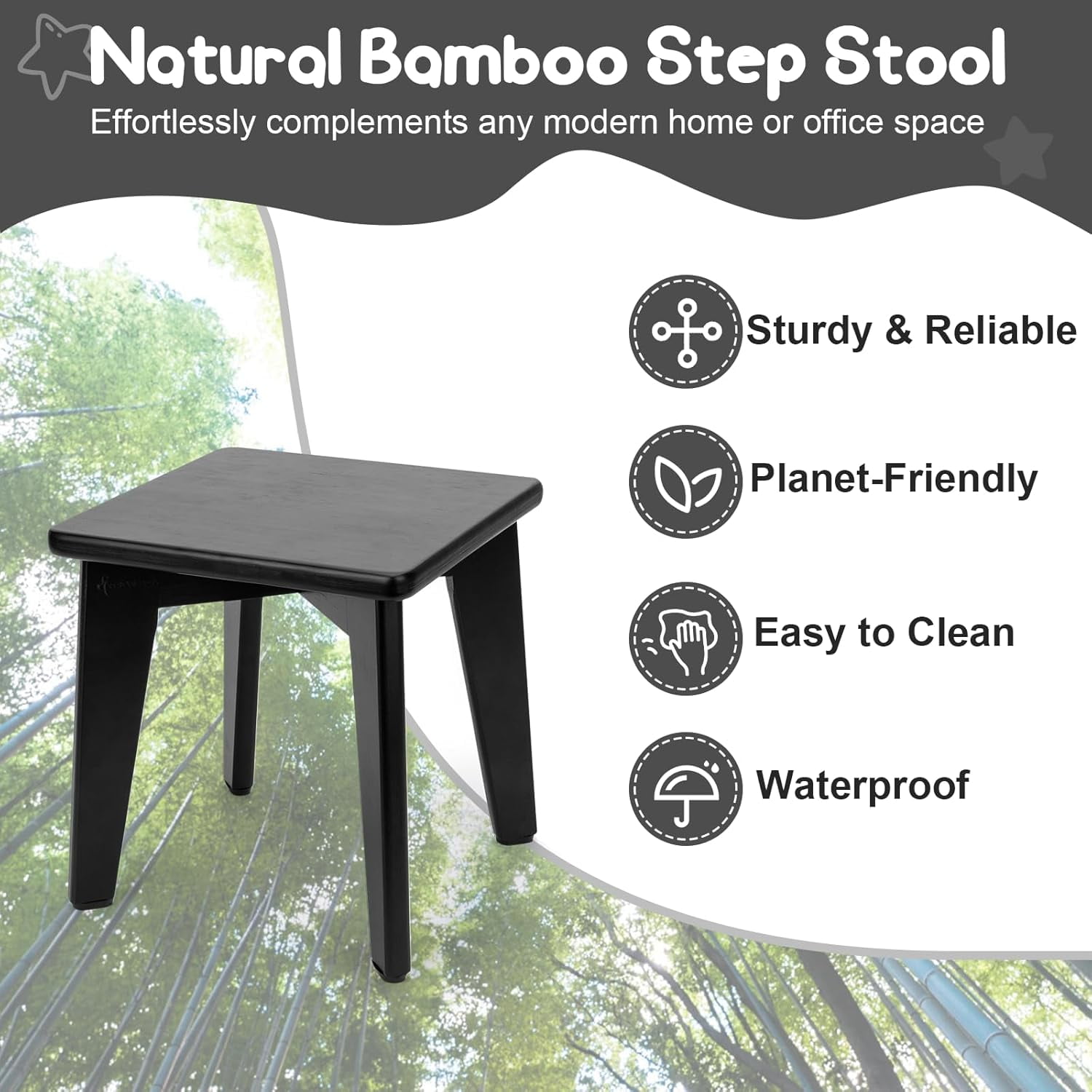 chdqwer Bamboo Step Stool for Kids and Adults Sturdy and Versatile ...