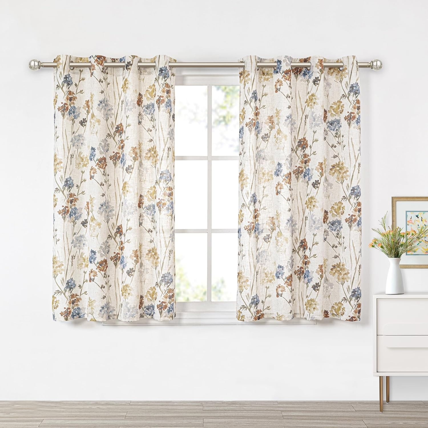 chdqwer Floral Curtains 95 Inch Long for Living Room Pink and Purple ...