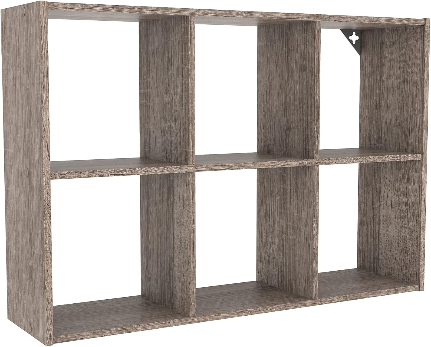 chdqwer Mini 6-Cube Desktop Storage Wall Mount Organizer Weathered Teak ...