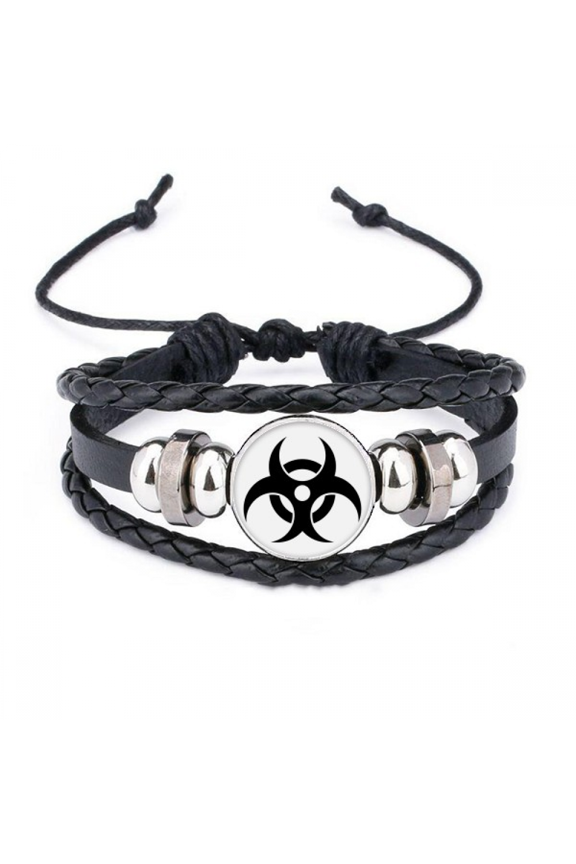 checal toxic radiation harmful pattern bracelet braided leather woven wristband