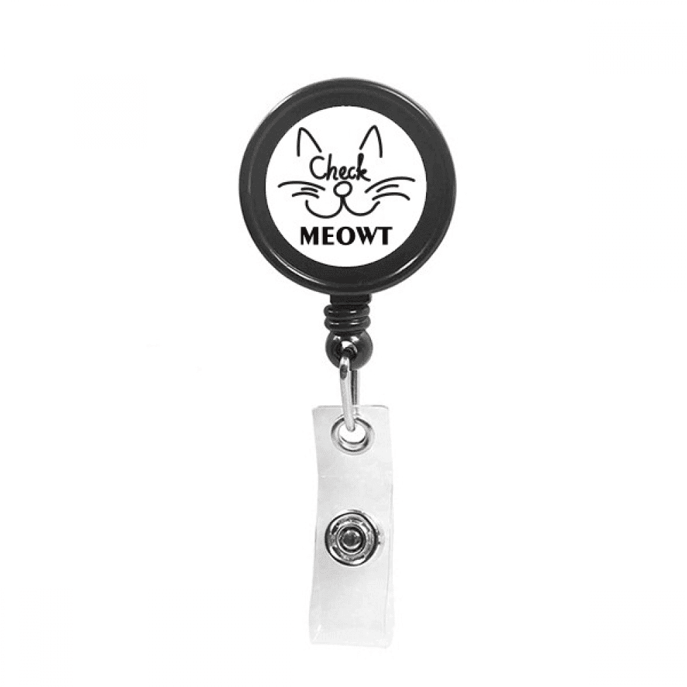 check cat fbeard art deco  fashion Retractable Keychain Badge Holder ID Badge