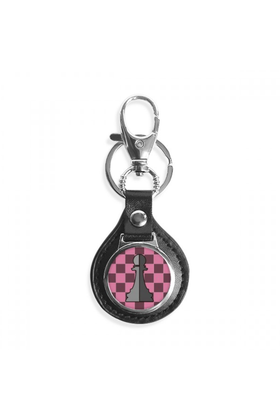 checkerboard white word chess key link chain keyholder finder hook metal