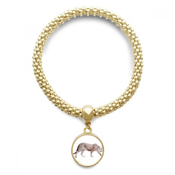cheetah brown animal en bracelet round pendant jewelry chain