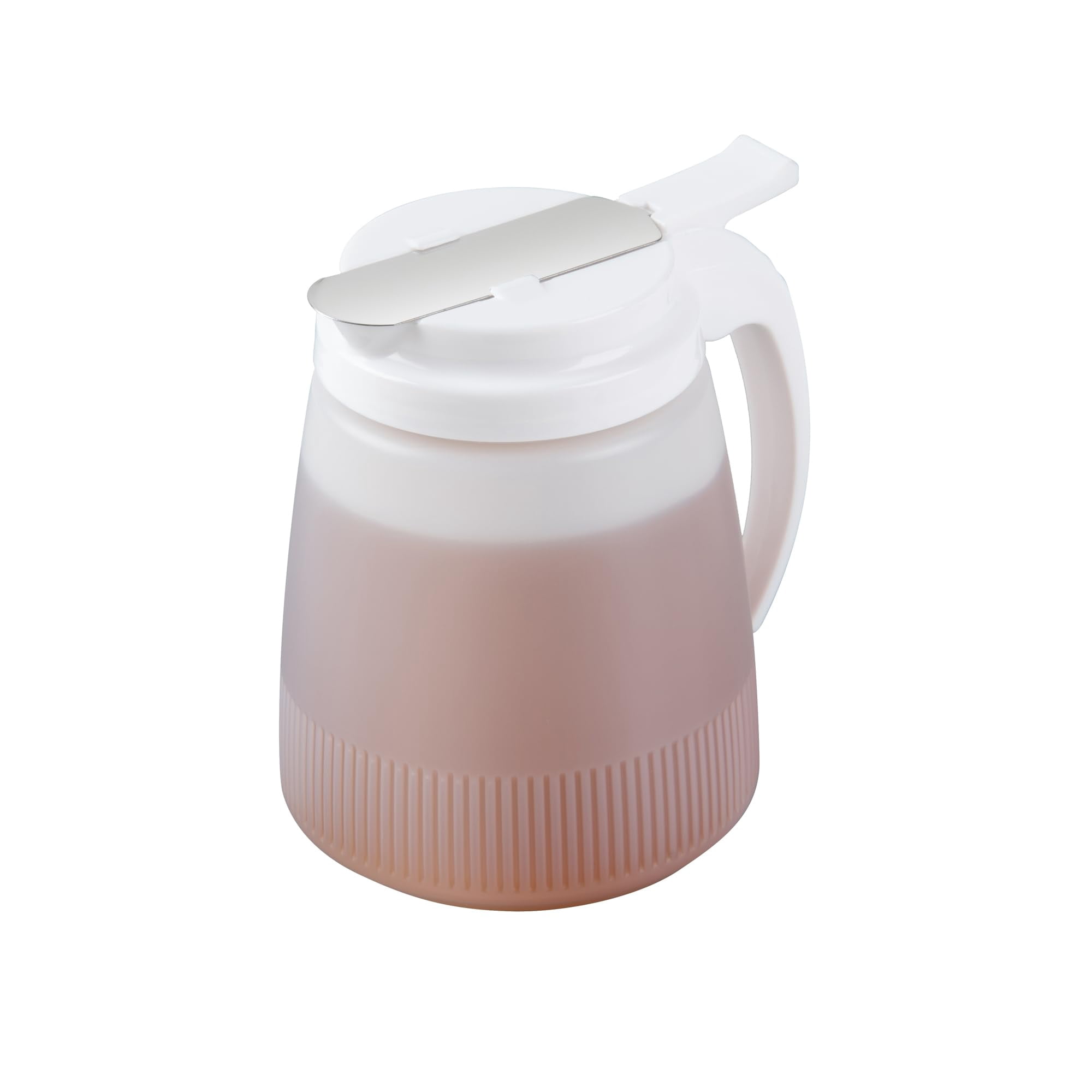 -chef 101 32 Ounce All Purpose Syrup Dispenser  1 Honey - White Top Stainless Steel Slide Cover Plastic Pancake Bottle For Diners Restaurants Home